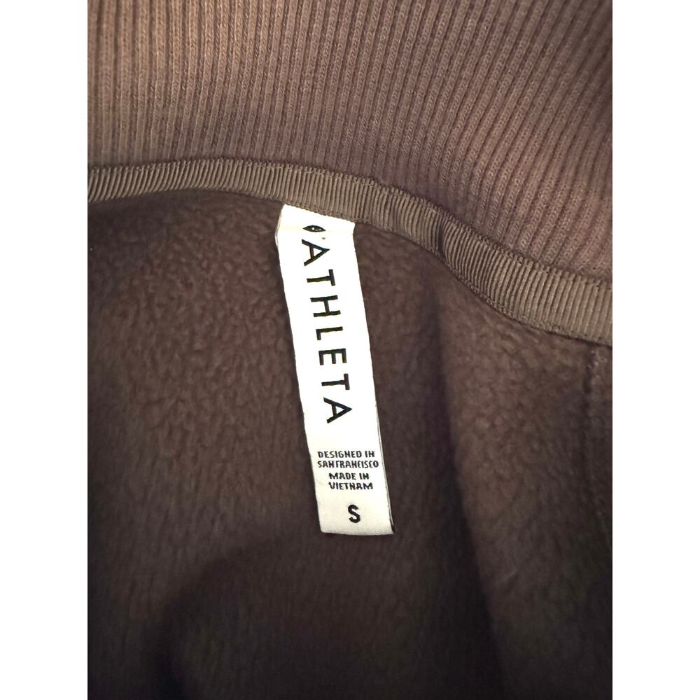 Athleta women's size Small Coffee House Cozy Karma Side Zip Funnel Neck Top - Picture 2 of 8